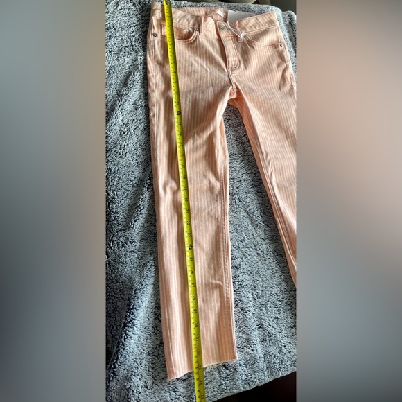 NWT LC Lauren Conrad Skinny Crop Mid Rise Lycra Stretch Jeans In Pink Striped - Picture 9 of 16